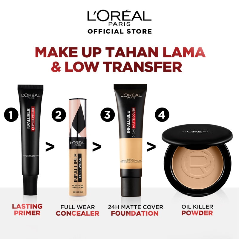 L'Oreal Paris Infallible Primer Make Up - 30ml - Bebas Kilap Tahan Lama Transferproof Waterproof    Primer Wajah Face Primer, Make Up, Makeup