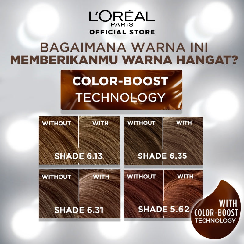 L'Oreal Paris Excellence Fashion Ultra Light Advance Ultra Care (Cat / Pewarna Rambut Permanen) - EXCELLENCE FASHION 6.31