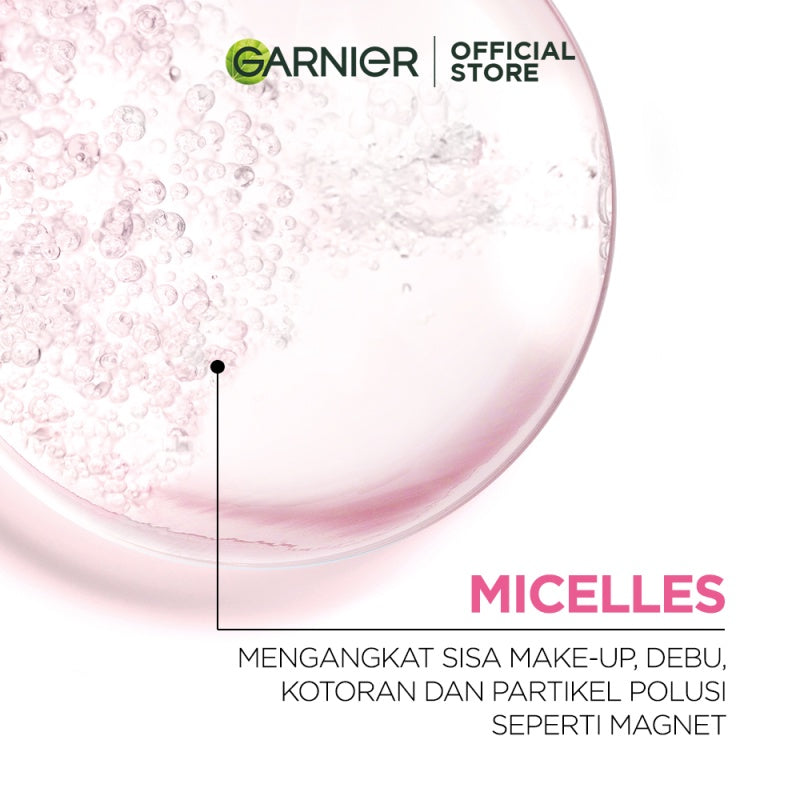 GARNIER Micellar Water Pink Skin Care 125ml Skincare Cleansing - Pembersih Wajah & Make up untuk Kulit Sensitif Micellar Cleansing Water