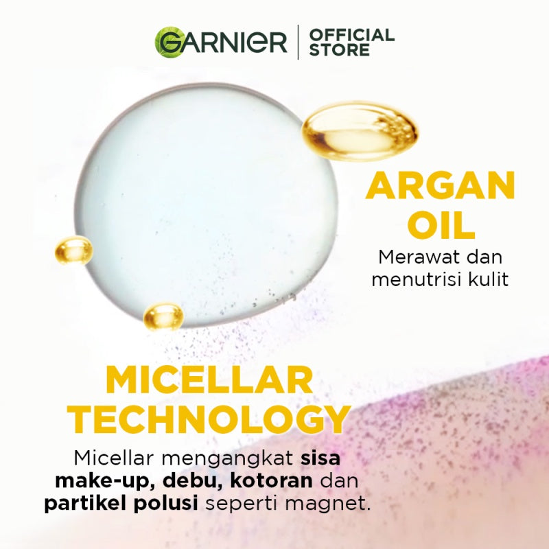 GARNIER Micellar Water Oil-Infused Skin Care 400ml Skincare Cleansing - Pembersih Wajah & Make up Waterproof untuk semua jenis kulit Micellar Cleansing Water
