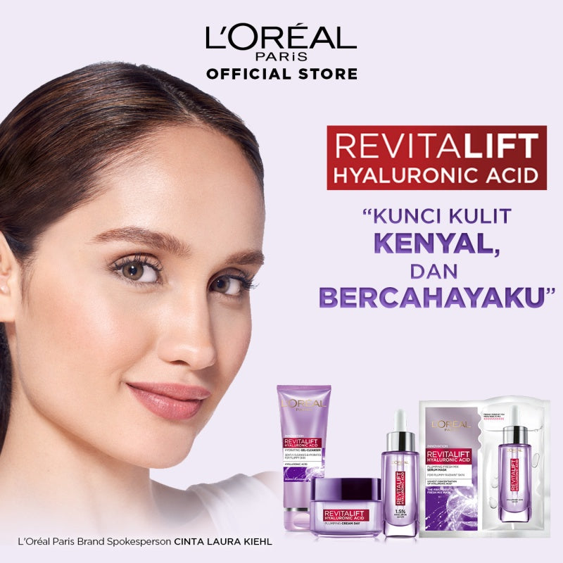 L'Oreal Paris Revitalift Hyaluronic Acid Hydrating Gel Cleanser Skin Care - 100ml 100ml Kulit kering, Garis halus, Kerutan wajah, skin barrier   Anti aging skincare