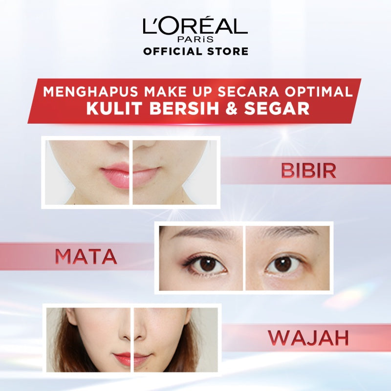 L'Oreal Paris Revitalift Crystal Purifying Micellar Water Skin Care - 95/400ml (Membersihkan Sampai Ke Pori, Menghapus Makeup & Menenangkan Kulit)