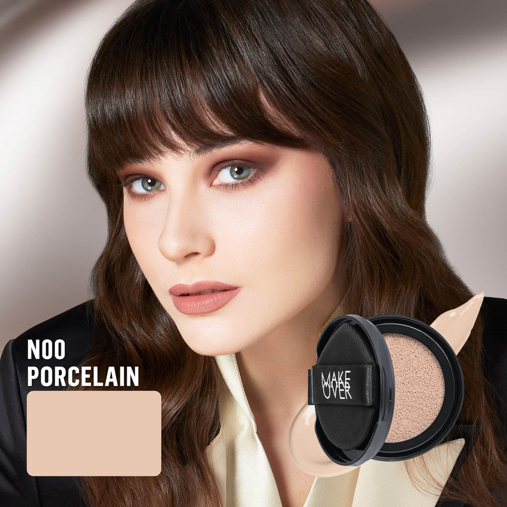 [SPECIAL 11.11] NEW! MAKE OVER REFILL Powerstay Sync Matte Cushion - Smart AI Matte Cushion High Coverage Zero Oxidation Oil Control Foundation Compact Makeup Concealer Skin Tint long lasting time less stain with euphoria