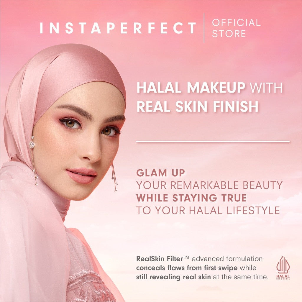 Instaperfect Matte Fit Powder Foundation 13 g - Bedak (Real Skin Cover Setter, Smooth Matte Finish, SPF 20 PA+++)