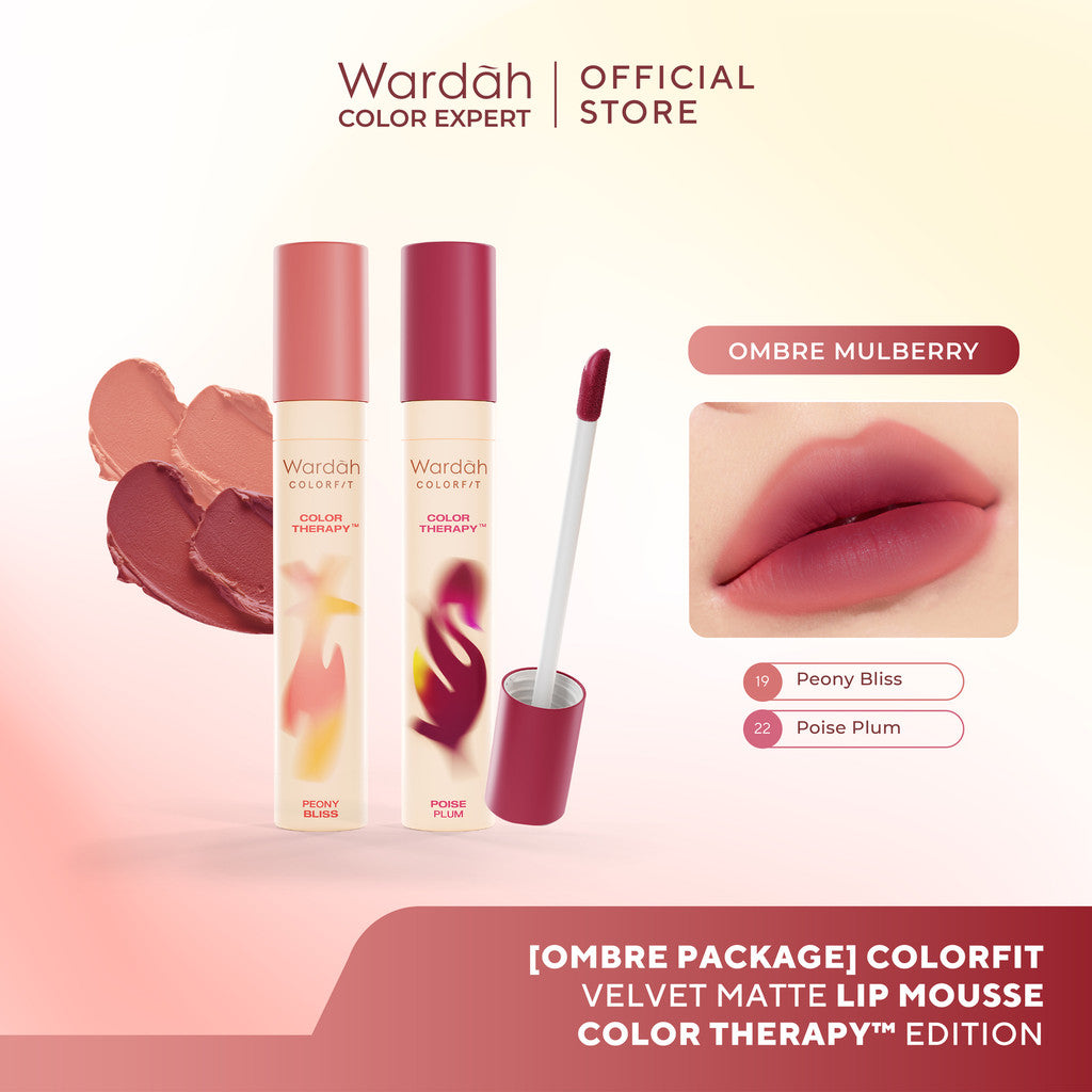 [New!] Wardah Colorfit Velvet Matte Lip Mousse Color Therapy™ - Limited Edition - Lip Cream Tahan Lama - Hasil Matte dan Blurry Effect - Tekstur Mousse-like Yang Halus - Makeup