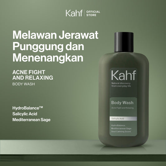 Kahf Relaxing and Acne Fight Body Wash (200ml) - Acne Treatment Hilangkan Jerawat - Wangi Tahan Lama - Suitable for All Skin Types - Pencuci Badan