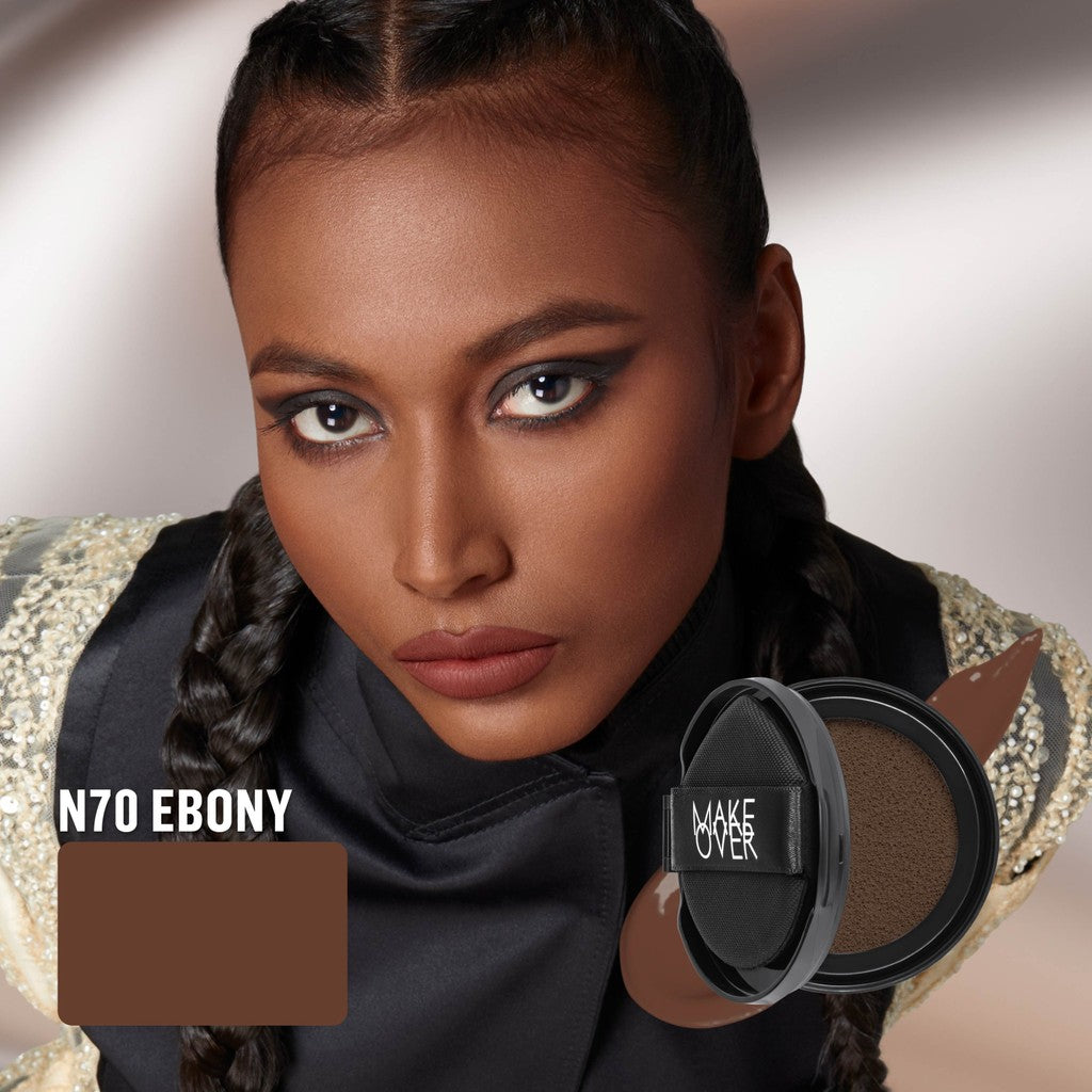 [SPECIAL 11.11] NEW! MAKE OVER REFILL Powerstay Sync Matte Cushion - Smart AI Matte Cushion High Coverage Zero Oxidation Oil Control Foundation Compact Makeup Concealer Skin Tint long lasting time less stain with euphoria