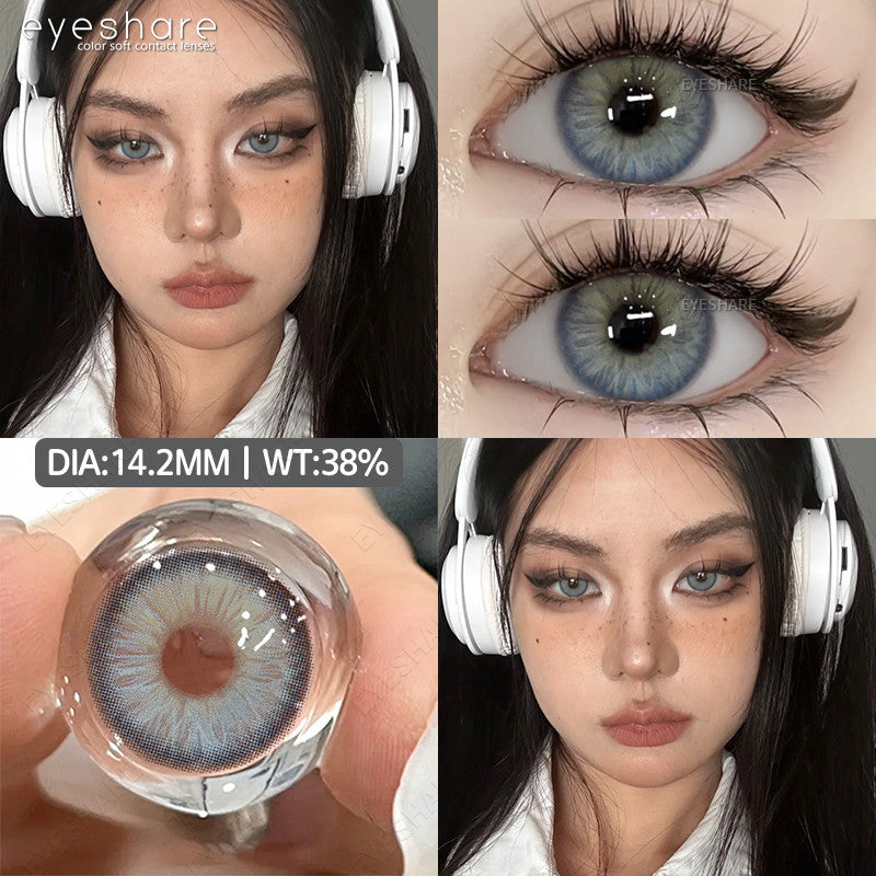 Eyeshare Softlens Big Eyes 14.5mm ALPS Brown 1 Pasang Lensa Kontak Softlen Gray