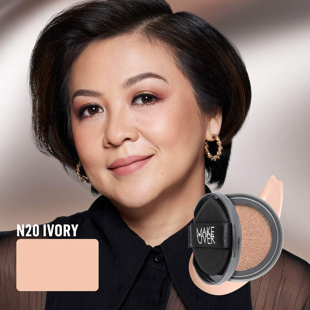 [SPECIAL 11.11] NEW! MAKE OVER REFILL Hydrastay Prismatic Glass Cushion - Glow Cushion Plumpy Tahan Cuaca Panas Lembab Anti Crack Smudgeproof Tidak Cakey Tidak Crease High Coverage Tahan Banting Radiant Foundation Compact Makeup Concealer