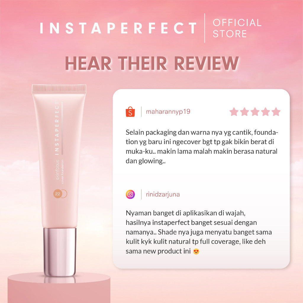 Instaperfect Skinfocus Cover Foundation 30 ml (Real Skin High Coverage, Breathable Comfort, SPF 40 PA+++)