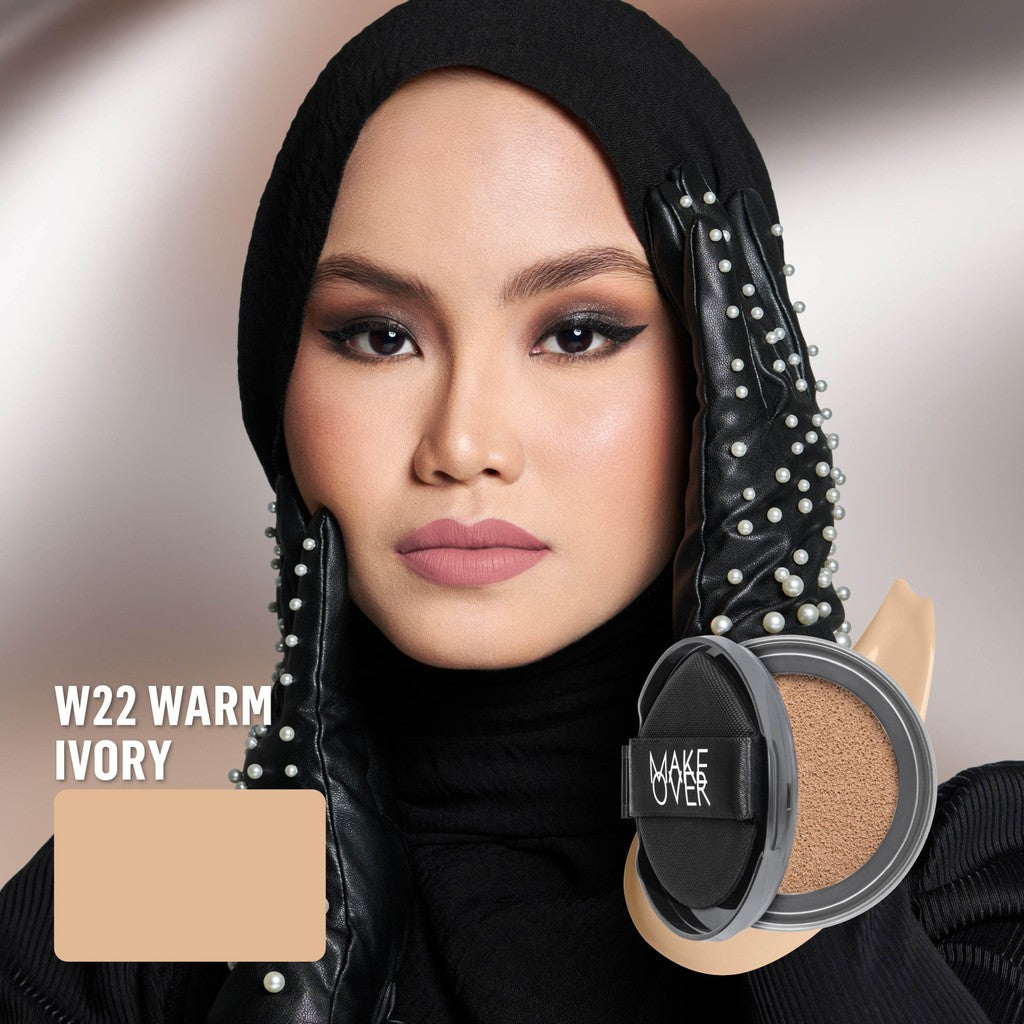[SPECIAL 11.11] NEW! MAKE OVER REFILL Hydrastay Prismatic Glass Cushion - Glow Cushion Plumpy Tahan Cuaca Panas Lembab Anti Crack Smudgeproof Tidak Cakey Tidak Crease High Coverage Tahan Banting Radiant Foundation Compact Makeup Concealer