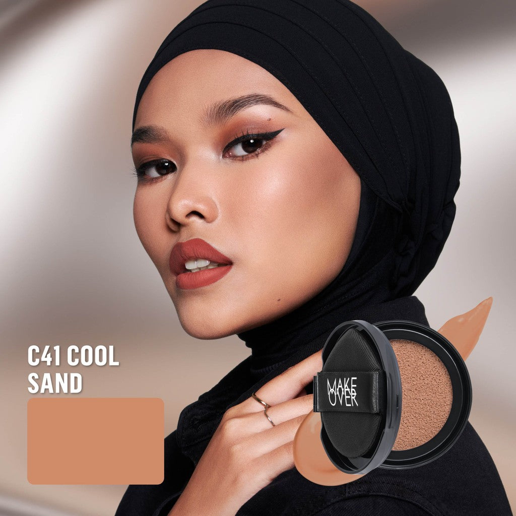 [SPECIAL 11.11] NEW! MAKE OVER REFILL Powerstay Sync Matte Cushion - Smart AI Matte Cushion High Coverage Zero Oxidation Oil Control Foundation Compact Makeup Concealer Skin Tint long lasting time less stain with euphoria