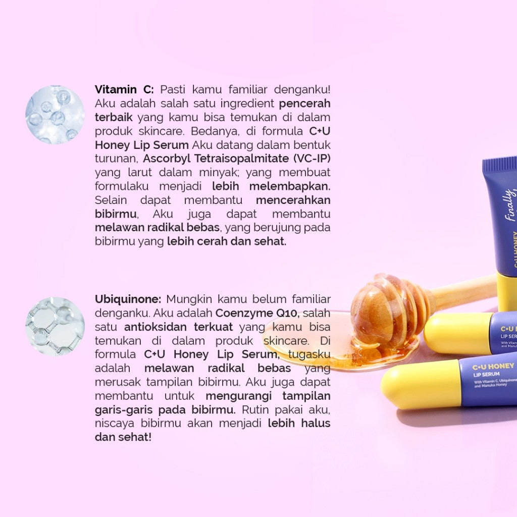 Finally Found You! C+U Honey Lip Serum untuk Melembapkan dan Mencerahkan Bibir 5ml