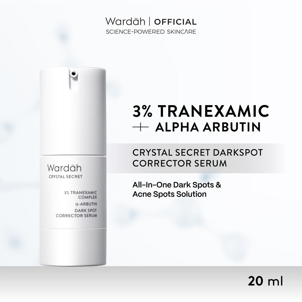 WARDAH Crystal Secret Series Lengkap - Milk Cleanser, Micellar Cleansing Gel, Foaming Cleanser, Exfoliating Toner, Pure Treatment Essence, Serum, Dark Spot Corrector, Day Moisturizer, Night Moisturizer, Refreshing Day Gel, Radiance Serum Mask - Skincare