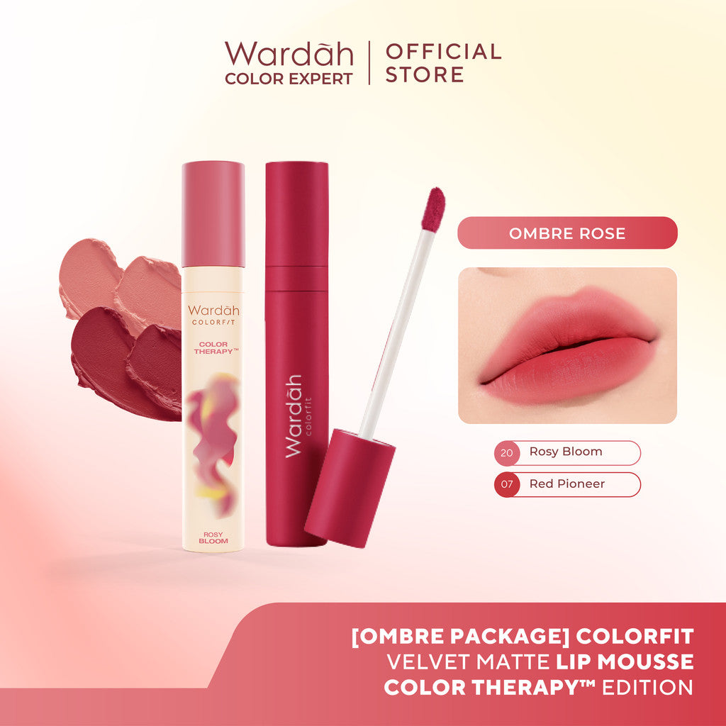 [New!] Wardah Colorfit Velvet Matte Lip Mousse Color Therapy™ - Limited Edition - Lip Cream Tahan Lama - Hasil Matte dan Blurry Effect - Tekstur Mousse-like Yang Halus - Makeup