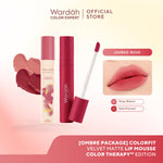[New!] Wardah Colorfit Velvet Matte Lip Mousse Color Therapy™ - Limited Edition - Lip Cream Tahan Lama - Hasil Matte dan Blurry Effect - Tekstur Mousse-like Yang Halus - Makeup