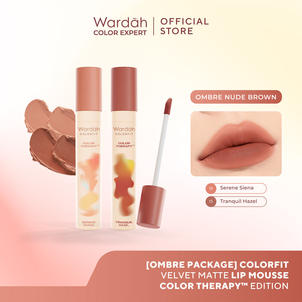 [New!] Wardah Colorfit Velvet Matte Lip Mousse Color Therapy™ - Limited Edition - Lip Cream Tahan Lama - Hasil Matte dan Blurry Effect - Tekstur Mousse-like Yang Halus - Makeup