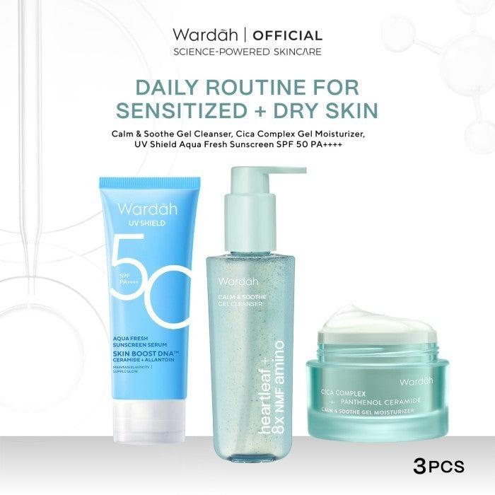 WARDAH Heartleaf + 8X NMF Amino Calm & Soothe Gel Cleanser 120 ml - Sabun Cuci Muka Face Wash Gentle Lembut untuk Melembabkan dan Menenangkan Kulit Wajah yang Kemerahan - Calm and Soothe Gel Cleanser -  Skincare