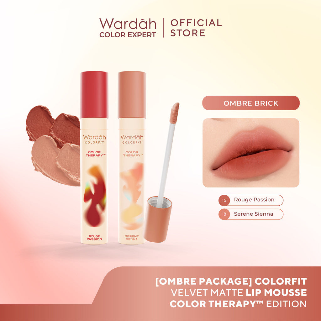 [New!] Wardah Colorfit Velvet Matte Lip Mousse Color Therapy™ - Limited Edition - Lip Cream Tahan Lama - Hasil Matte dan Blurry Effect - Tekstur Mousse-like Yang Halus - Makeup