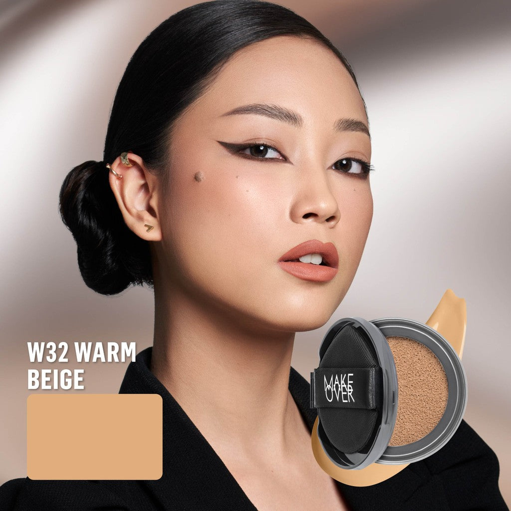 [SPECIAL 11.11] NEW! MAKE OVER REFILL Hydrastay Prismatic Glass Cushion - Glow Cushion Plumpy Tahan Cuaca Panas Lembab Anti Crack Smudgeproof Tidak Cakey Tidak Crease High Coverage Tahan Banting Radiant Foundation Compact Makeup Concealer