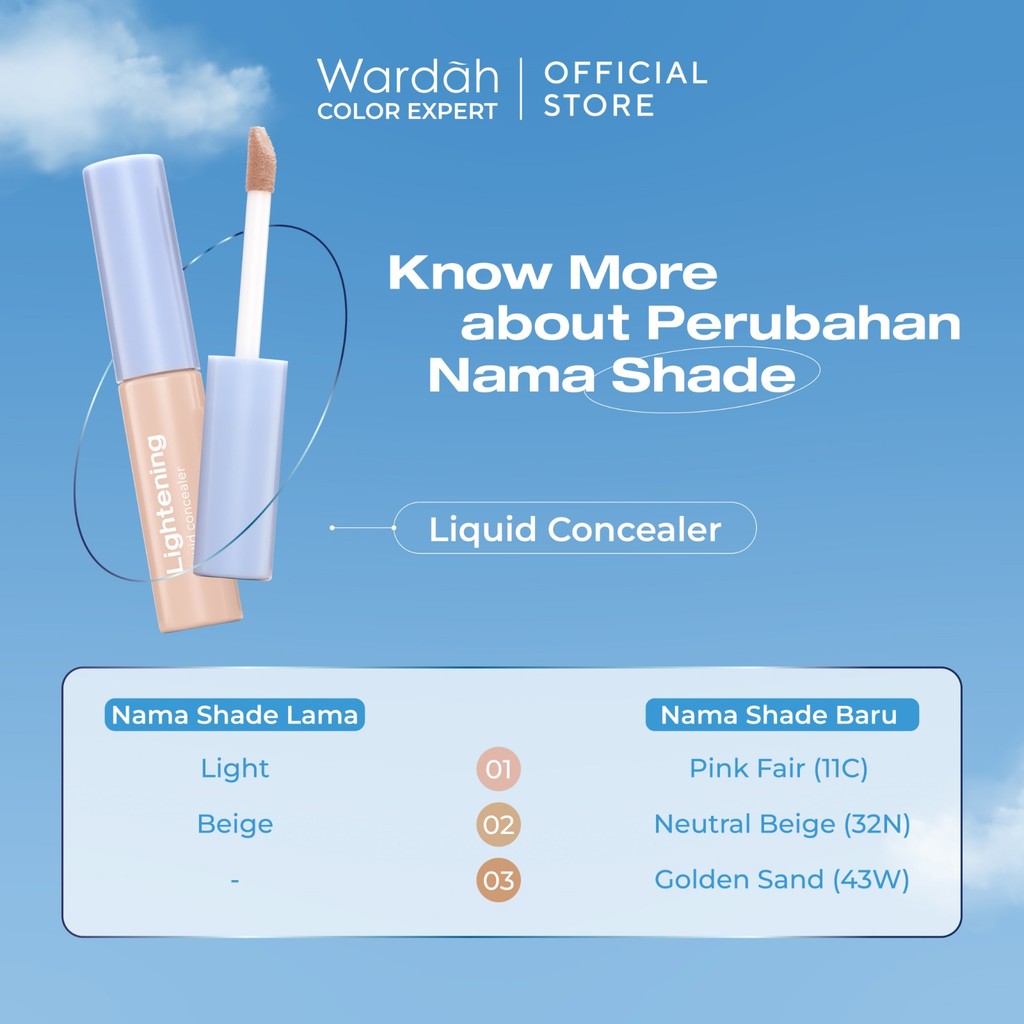 WARDAH Lightening Liquid Concealer 6g - Medium to High Coverage dalam Formula Extra Ringan yang Mengandung SPF 35 PA+++ dan Serum Niacinamide Untuk Hasil Makeup Flawless dan Cerah - Makeup