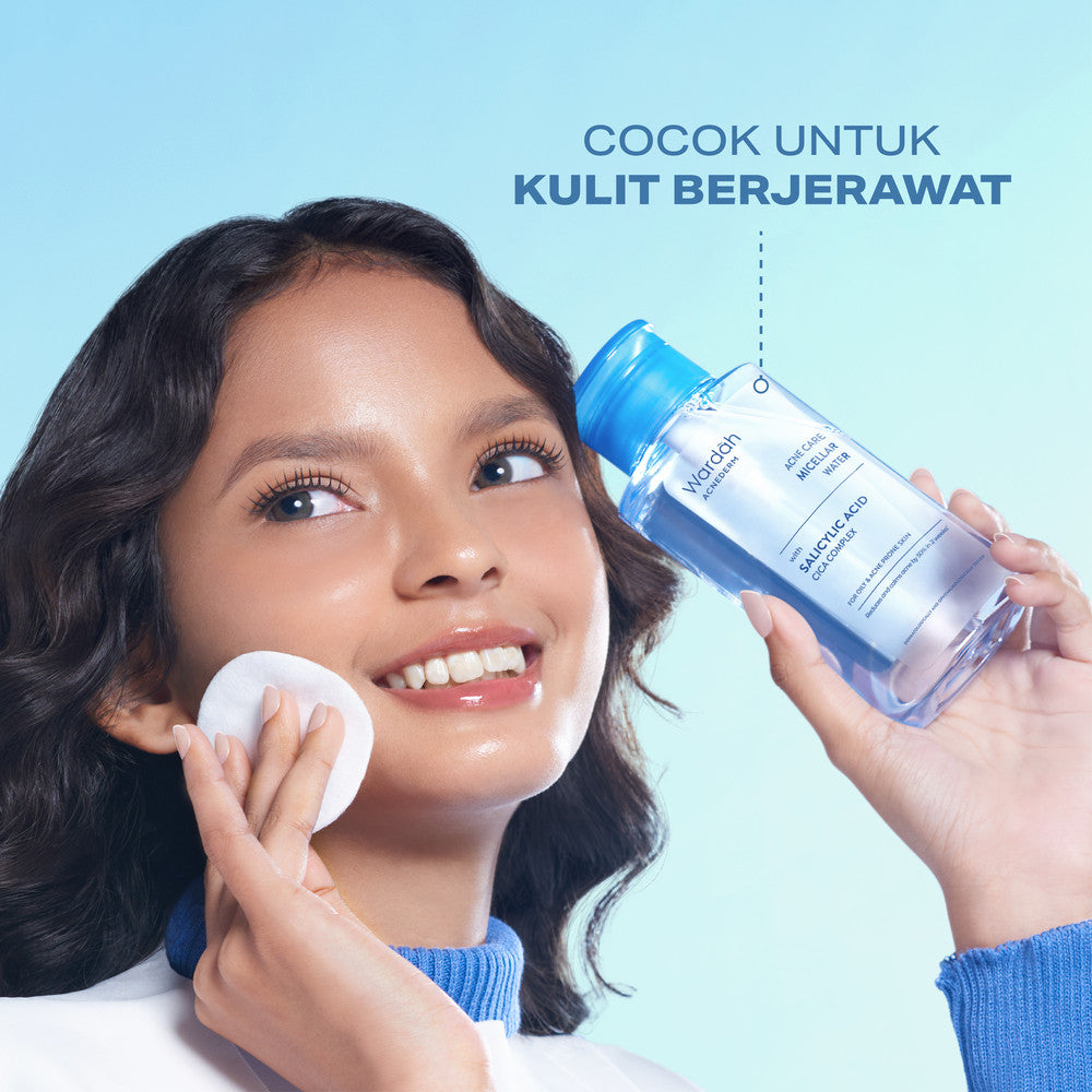Wardah Acnederm Acne Care Micellar Water - Efektif - 50% Tanda Jerawat Berkurang - Skincare