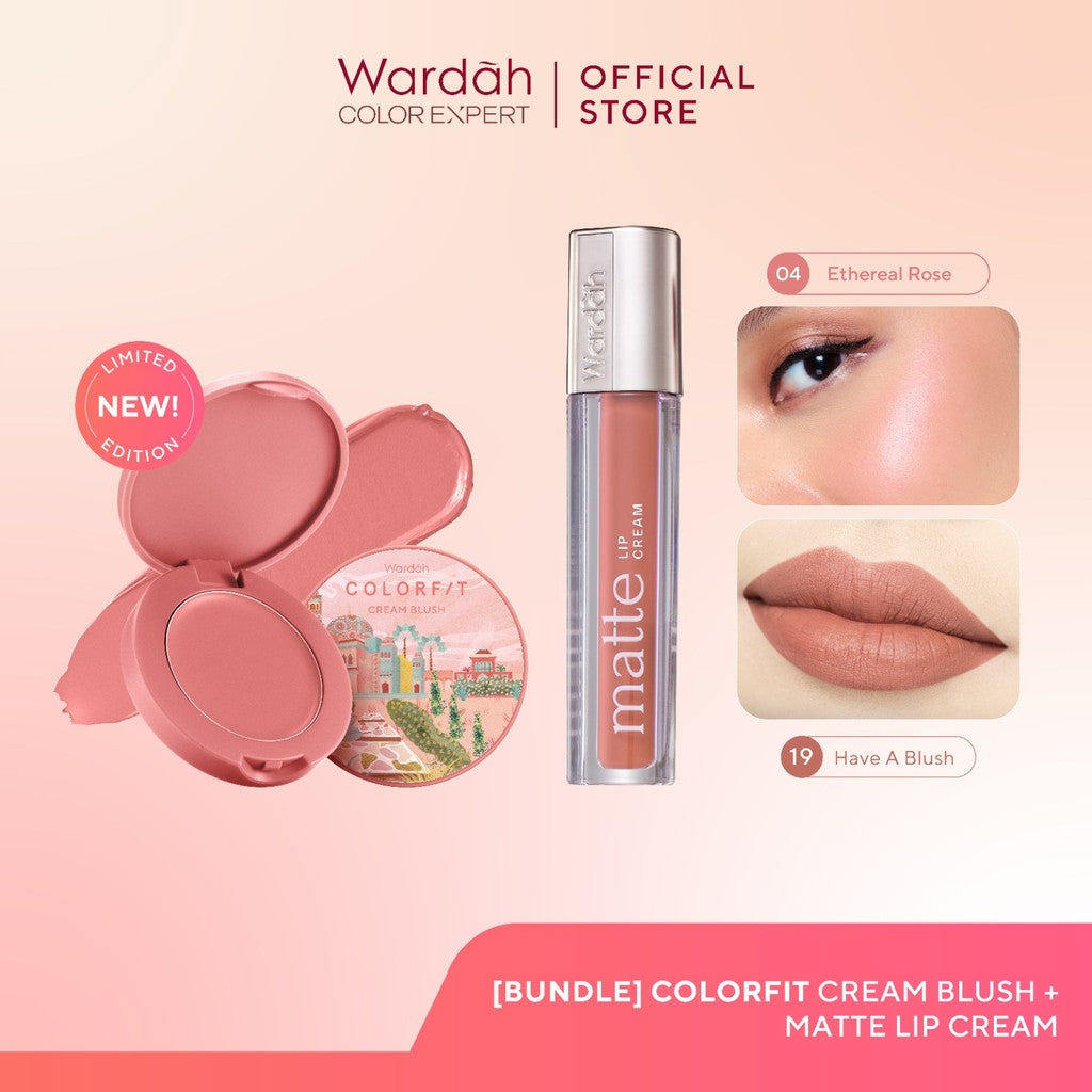 NEW WARDAH Colorfit Cream Blush + Matte Lip Cream - Makeup