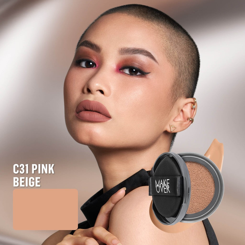 [SPECIAL 11.11] NEW! MAKE OVER REFILL Hydrastay Prismatic Glass Cushion - Glow Cushion Plumpy Tahan Cuaca Panas Lembab Anti Crack Smudgeproof Tidak Cakey Tidak Crease High Coverage Tahan Banting Radiant Foundation Compact Makeup Concealer