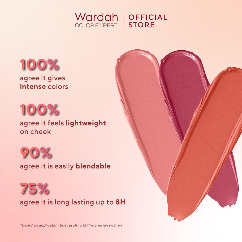 WARDAH Colorfit Cream Blush - Formula ringan dan teksturnya creamy - Makeup - Blush On - Liquid Blush - Blush On Cream Blush - Make Up - Blush On Cool Tone - Blush On Warm Tone - Blush On Wardah