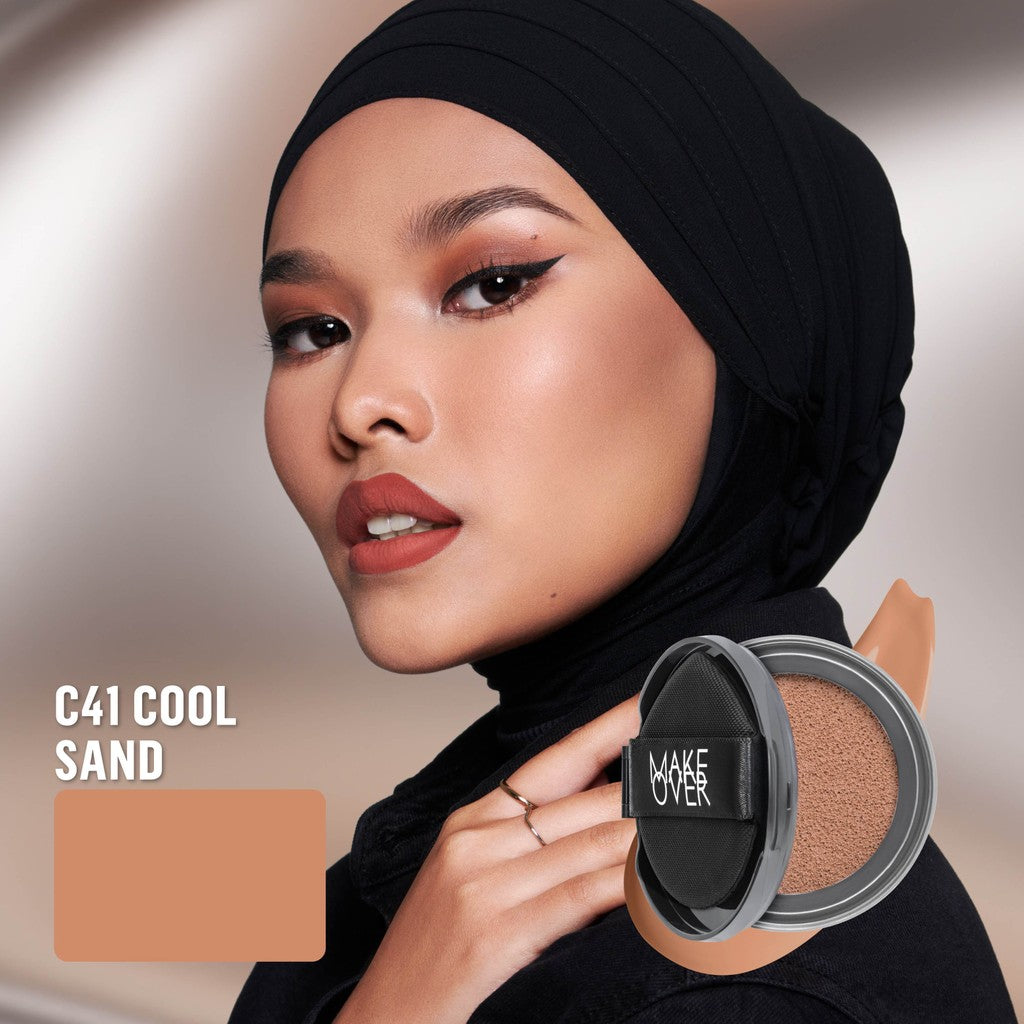 [SPECIAL 11.11] NEW! MAKE OVER REFILL Hydrastay Prismatic Glass Cushion - Glow Cushion Plumpy Tahan Cuaca Panas Lembab Anti Crack Smudgeproof Tidak Cakey Tidak Crease High Coverage Tahan Banting Radiant Foundation Compact Makeup Concealer