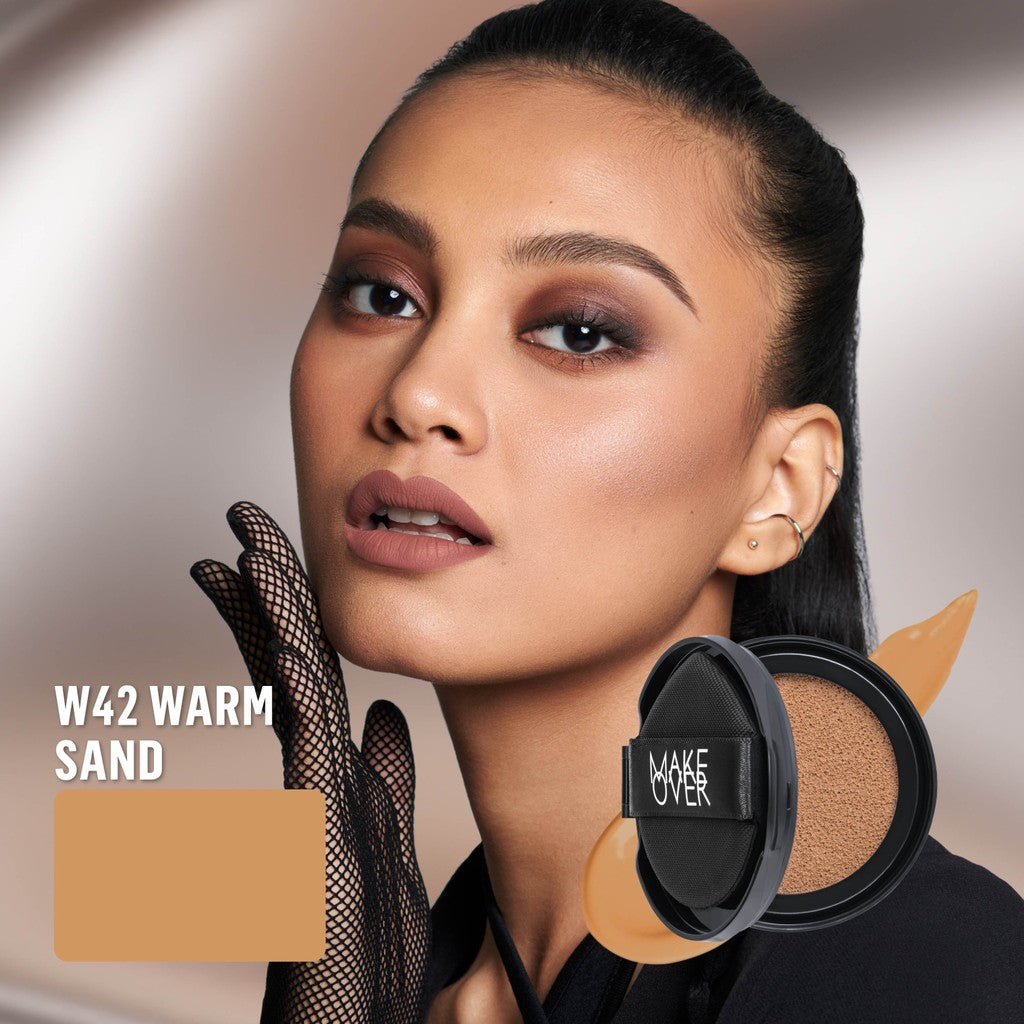 [SPECIAL 11.11] NEW! MAKE OVER REFILL Powerstay Sync Matte Cushion - Smart AI Matte Cushion High Coverage Zero Oxidation Oil Control Foundation Compact Makeup Concealer Skin Tint long lasting time less stain with euphoria