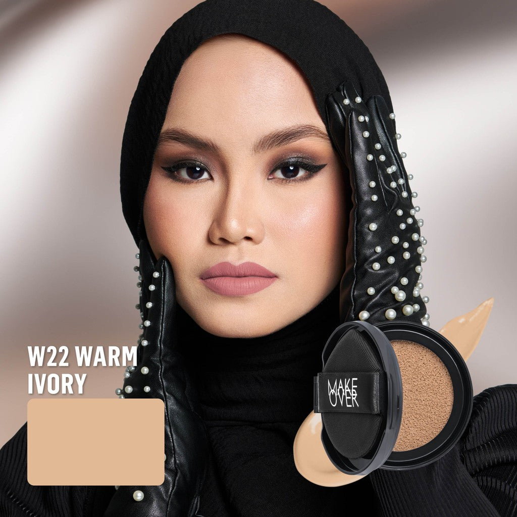 [SPECIAL 11.11] NEW! MAKE OVER REFILL Powerstay Sync Matte Cushion - Smart AI Matte Cushion High Coverage Zero Oxidation Oil Control Foundation Compact Makeup Concealer Skin Tint long lasting time less stain with euphoria