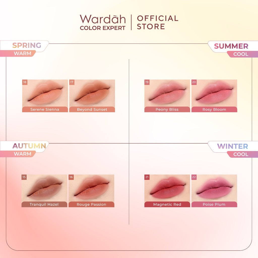 [New!] Wardah Colorfit Velvet Matte Lip Mousse Color Therapy™ - Limited Edition - Lip Cream Tahan Lama - Hasil Matte dan Blurry Effect - Tekstur Mousse-like Yang Halus - Makeup