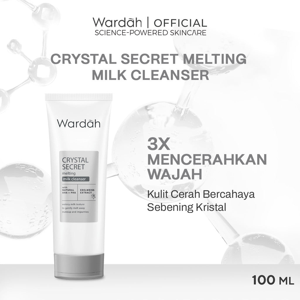 WARDAH Crystal Secret Series Lengkap - Milk Cleanser, Micellar Cleansing Gel, Foaming Cleanser, Exfoliating Toner, Pure Treatment Essence, Serum, Dark Spot Corrector, Day Moisturizer, Night Moisturizer, Refreshing Day Gel, Radiance Serum Mask - Skincare