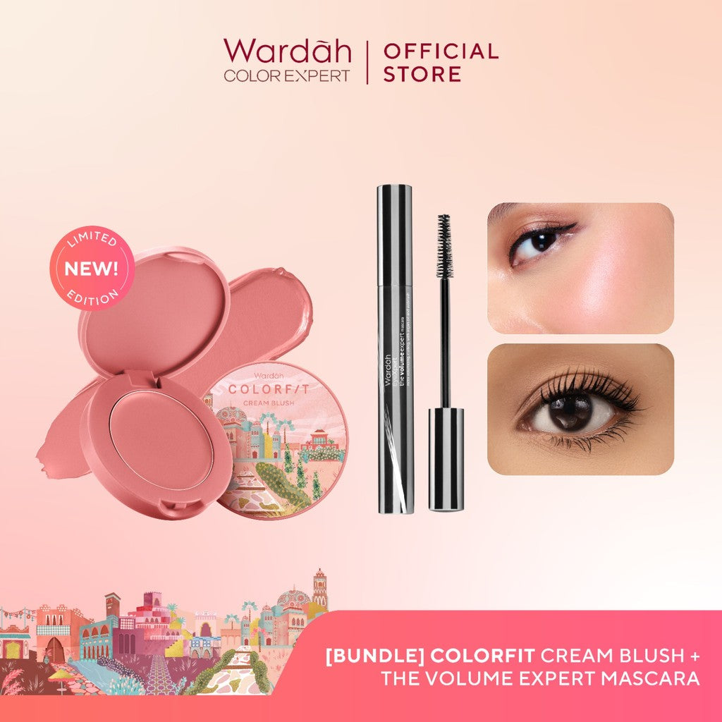 [BUNDLE] WARDAH Paket Colorfit Cream Blush + Volume Expert  Mascara - Makeup