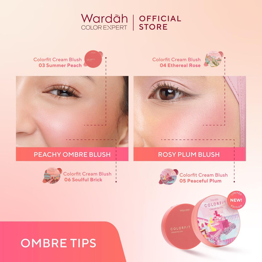 WARDAH Colorfit Cream Blush - Formula ringan dan teksturnya creamy - Makeup - Blush On - Liquid Blush - Blush On Cream Blush - Make Up - Blush On Cool Tone - Blush On Warm Tone - Blush On Wardah