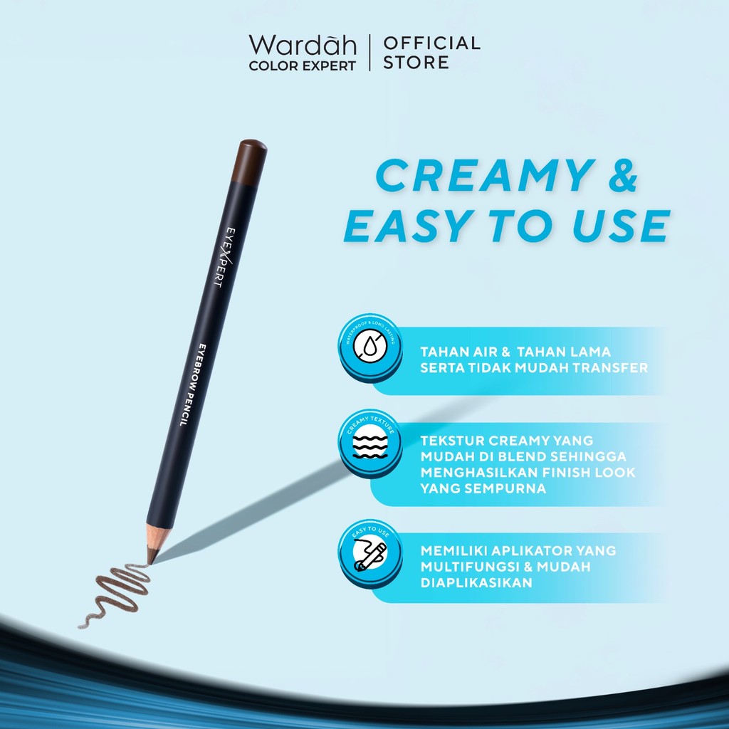 Wardah EyeXpert Eyebrow Pencil - Makeup - Eye Make Up - Eyeliner - Eye Liner - Eyeliner Pigmented - Eyeliner Longlasting Tahan Lama
