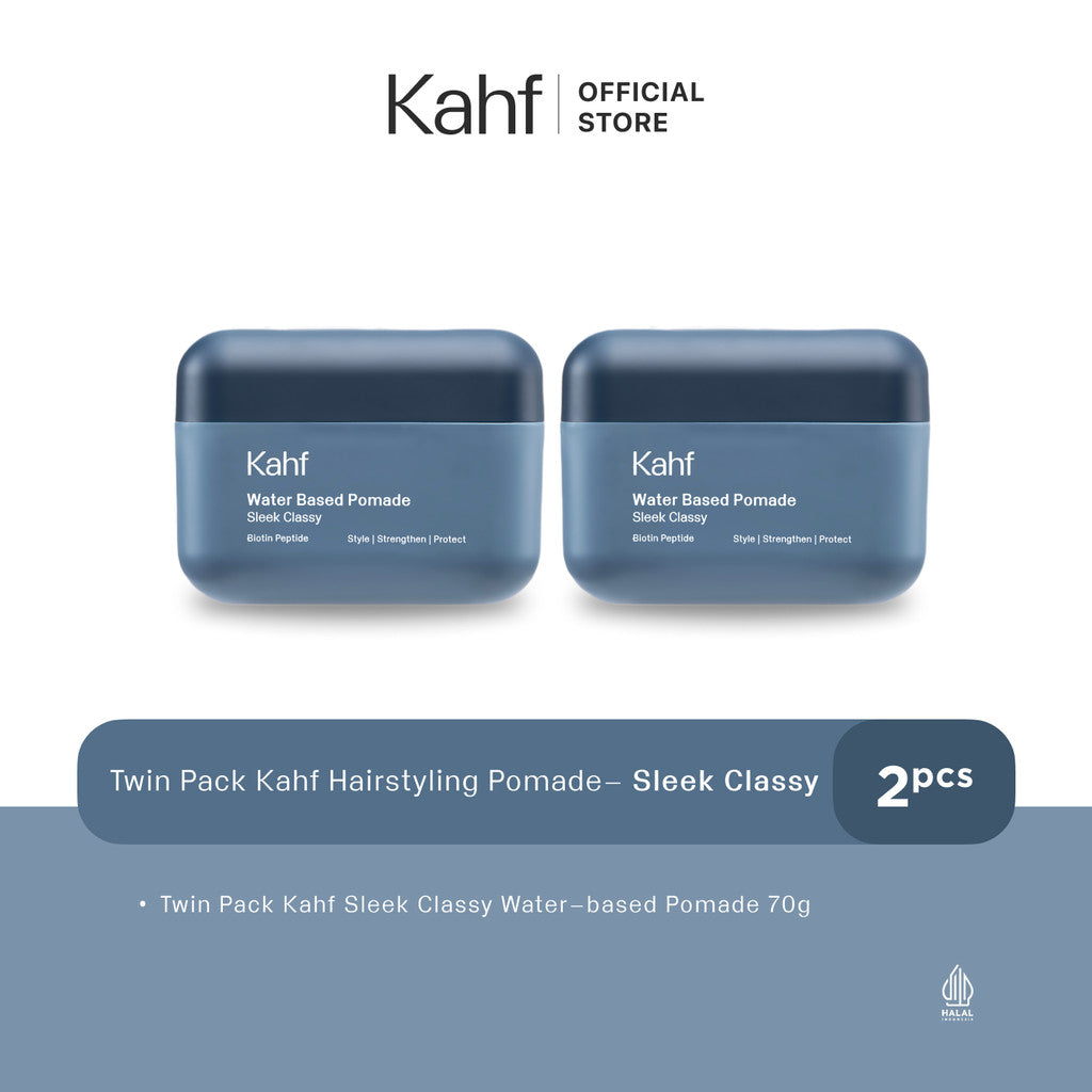[PAKET RAMBUT ON POINT, BEBAS LEPEK SEHARIAN]  Kahf Sleek Classy Water-Based - Matte Dapper Water Based Pomade 70gr - Volumized Suave Hair Powder 10g - Hair Pomade Pria