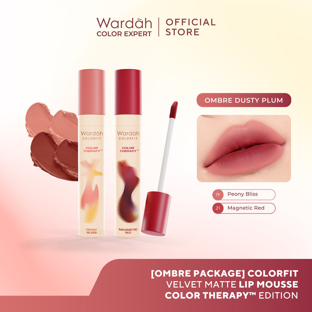 [New!] Wardah Colorfit Velvet Matte Lip Mousse Color Therapy™ - Limited Edition - Lip Cream Tahan Lama - Hasil Matte dan Blurry Effect - Tekstur Mousse-like Yang Halus - Makeup