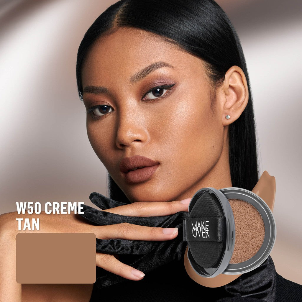 [SPECIAL 11.11] NEW! MAKE OVER REFILL Hydrastay Prismatic Glass Cushion - Glow Cushion Plumpy Tahan Cuaca Panas Lembab Anti Crack Smudgeproof Tidak Cakey Tidak Crease High Coverage Tahan Banting Radiant Foundation Compact Makeup Concealer