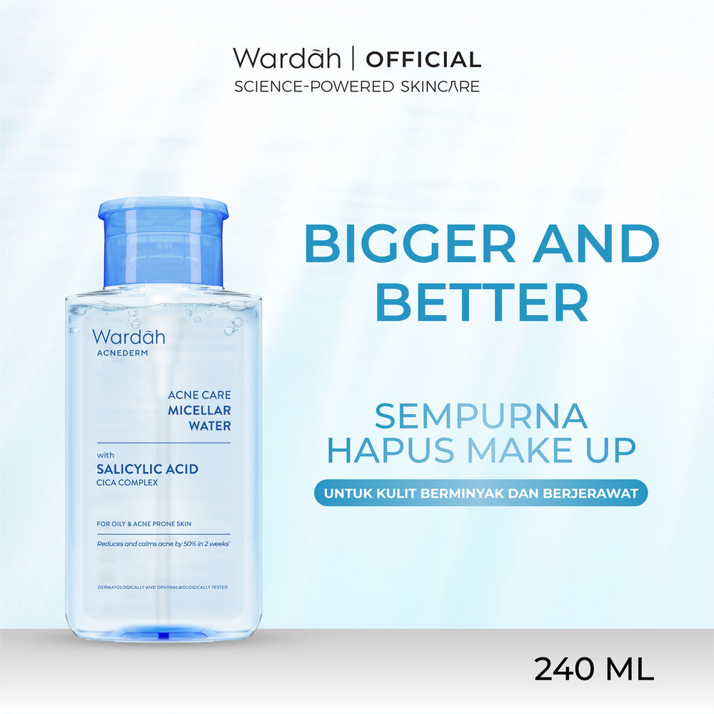 Wardah Acnederm Acne Care Micellar Water - Efektif - 50% Tanda Jerawat Berkurang - Skincare