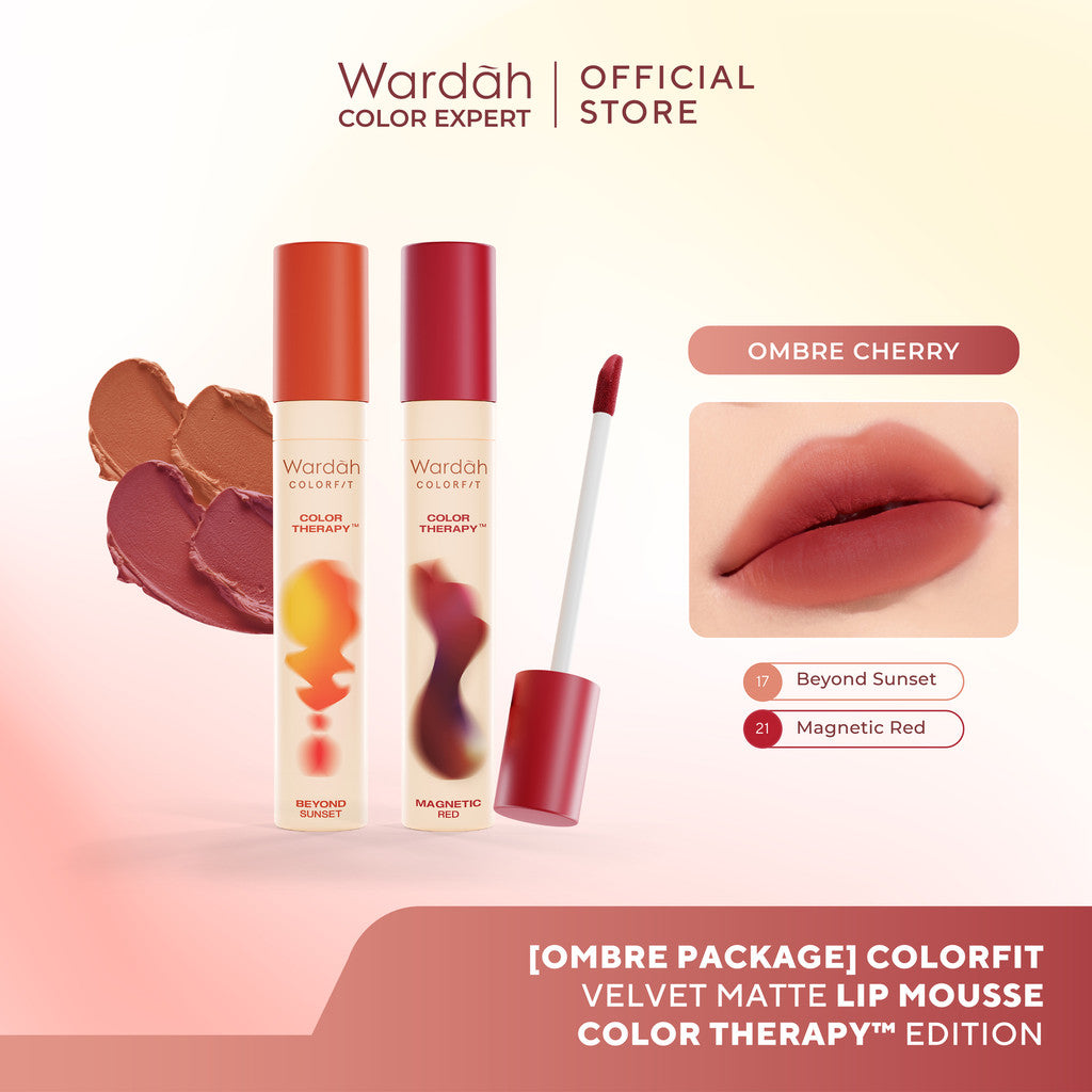[New!] Wardah Colorfit Velvet Matte Lip Mousse Color Therapy™ - Limited Edition - Lip Cream Tahan Lama - Hasil Matte dan Blurry Effect - Tekstur Mousse-like Yang Halus - Makeup