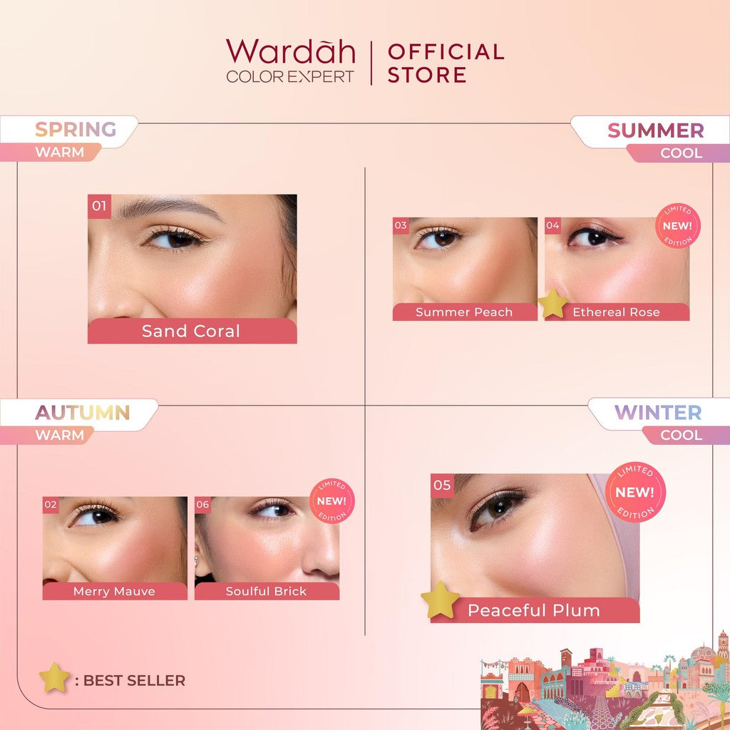 WARDAH Colorfit Cream Blush - Formula ringan dan teksturnya creamy - Makeup - Blush On - Liquid Blush - Blush On Cream Blush - Make Up - Blush On Cool Tone - Blush On Warm Tone - Blush On Wardah