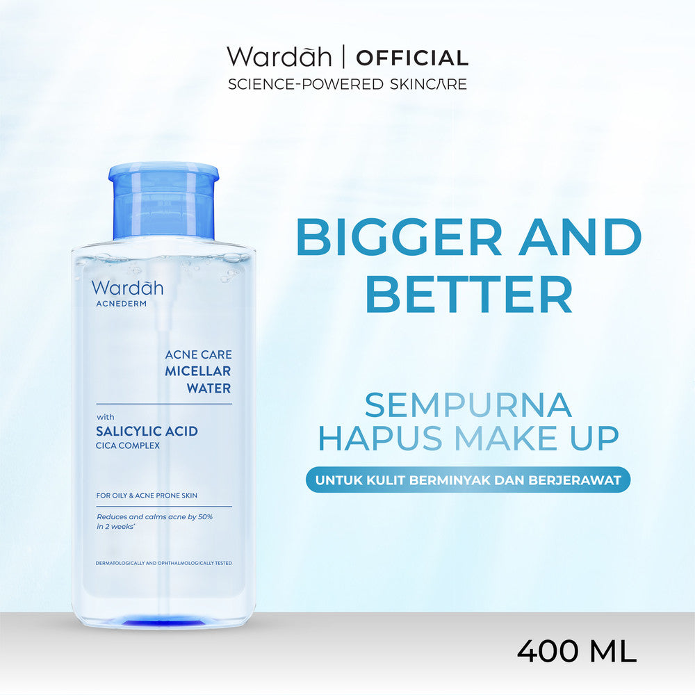 Wardah Acnederm Acne Care Micellar Water - Efektif - 50% Tanda Jerawat Berkurang - Skincare