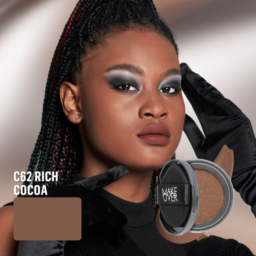 [SPECIAL 11.11] NEW! MAKE OVER REFILL Hydrastay Prismatic Glass Cushion - Glow Cushion Plumpy Tahan Cuaca Panas Lembab Anti Crack Smudgeproof Tidak Cakey Tidak Crease High Coverage Tahan Banting Radiant Foundation Compact Makeup Concealer