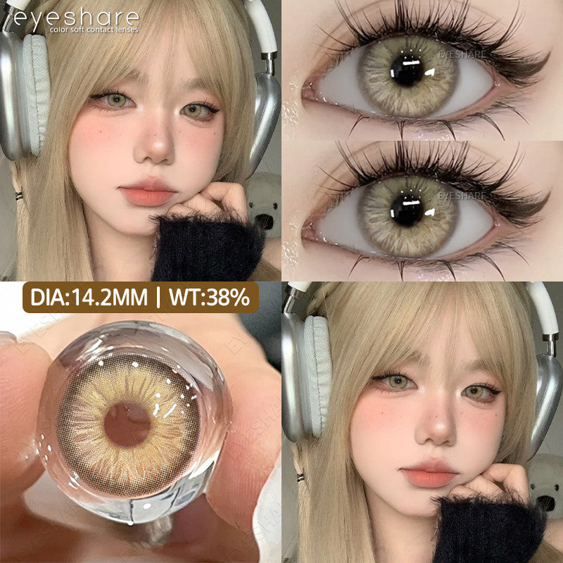 Eyeshare Softlens Big Eyes 14.5mm ALPS Brown 1 Pasang Lensa Kontak Softlen Gray