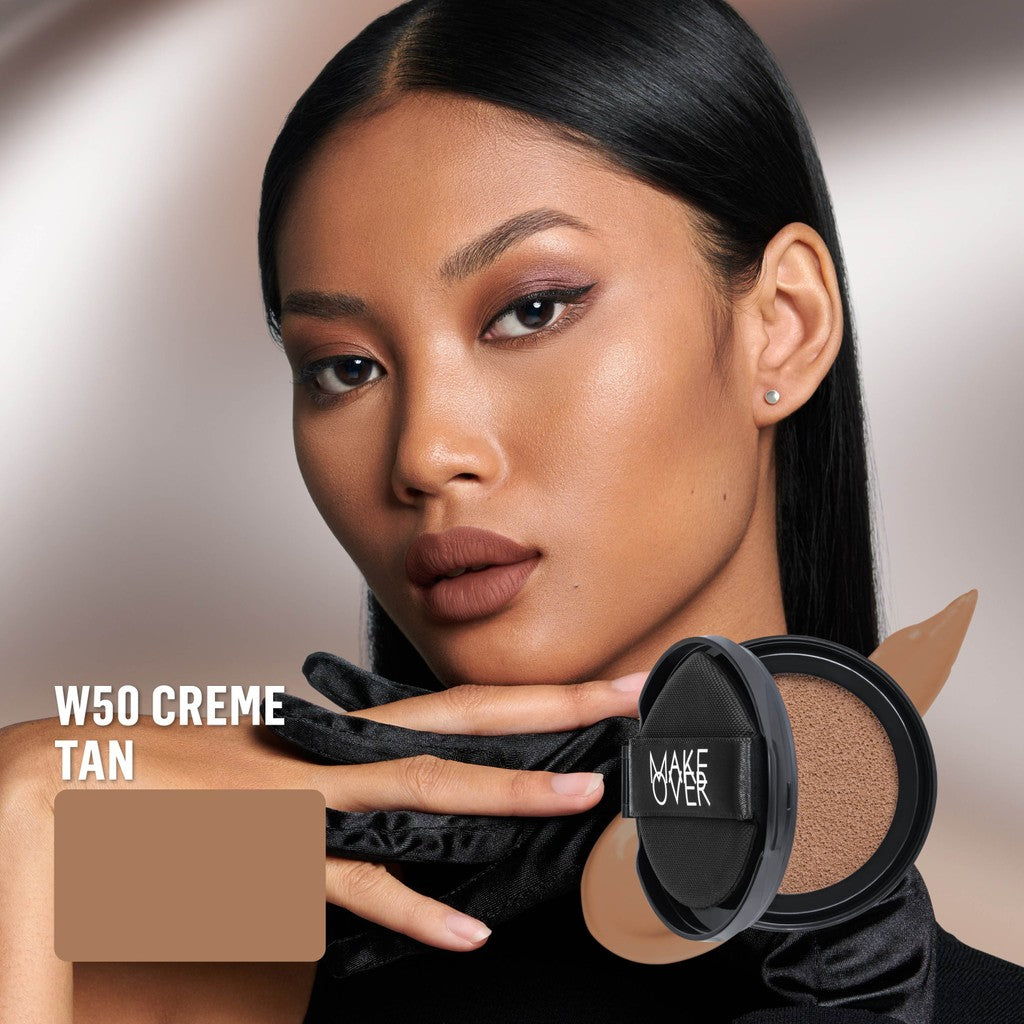 [SPECIAL 11.11] NEW! MAKE OVER REFILL Powerstay Sync Matte Cushion - Smart AI Matte Cushion High Coverage Zero Oxidation Oil Control Foundation Compact Makeup Concealer Skin Tint long lasting time less stain with euphoria