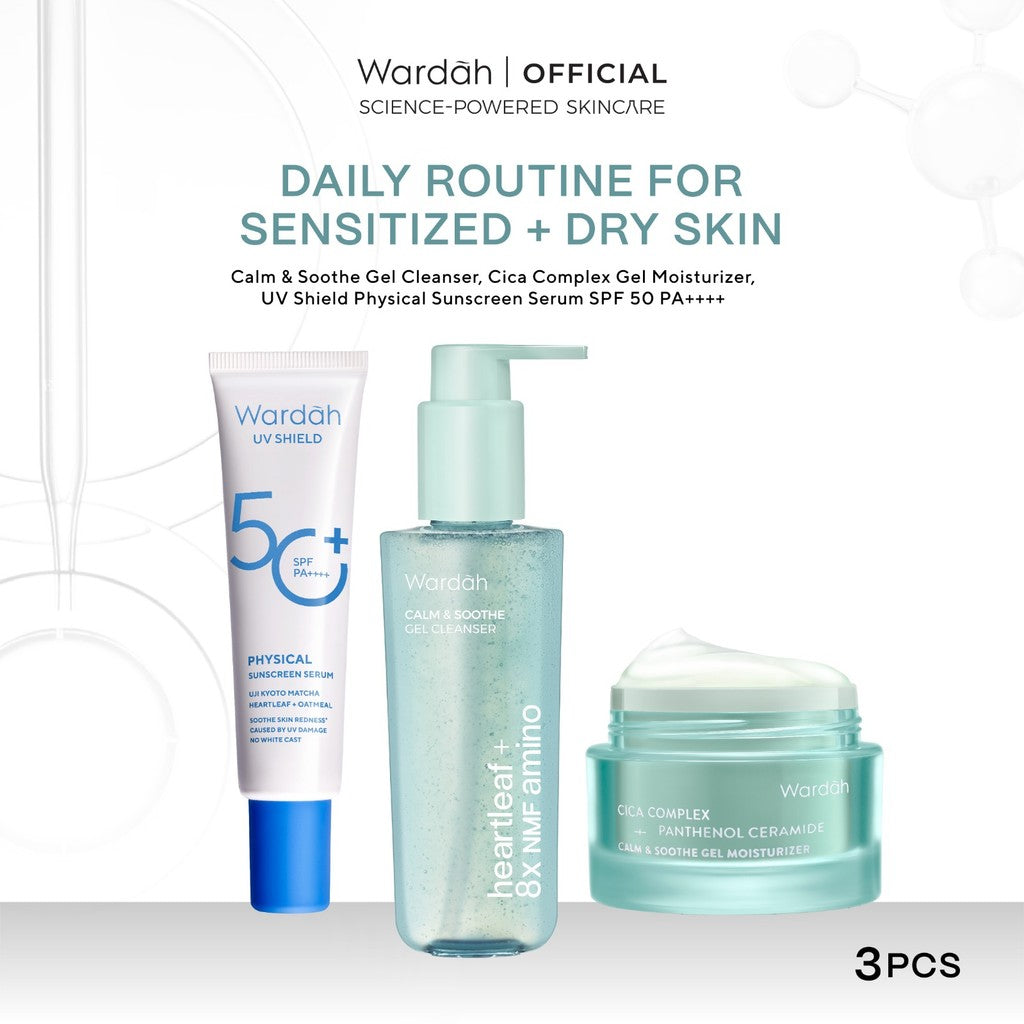 WARDAH Heartleaf + 8X NMF Amino Calm & Soothe Gel Cleanser 120 ml - Sabun Cuci Muka Face Wash Gentle Lembut untuk Melembabkan dan Menenangkan Kulit Wajah yang Kemerahan - Calm and Soothe Gel Cleanser -  Skincare