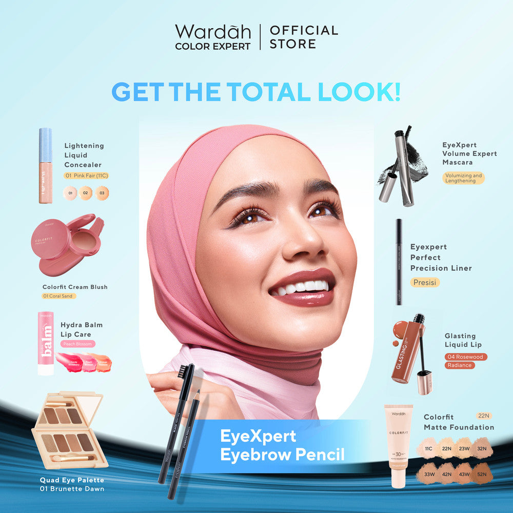 Wardah EyeXpert Eyebrow Pencil - Makeup - Eye Make Up - Eyeliner - Eye Liner - Eyeliner Pigmented - Eyeliner Longlasting Tahan Lama