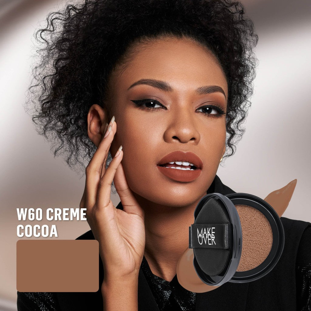 [SPECIAL 11.11] NEW! MAKE OVER REFILL Powerstay Sync Matte Cushion - Smart AI Matte Cushion High Coverage Zero Oxidation Oil Control Foundation Compact Makeup Concealer Skin Tint long lasting time less stain with euphoria